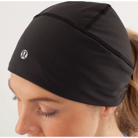 LULULEMON Black Brisk Run Toque Hat One Size - Picture 2 of 5